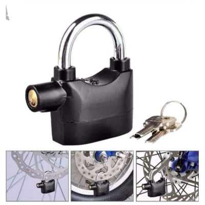 Picture of Waterproof Siren Alarm Lock Security Motorcycle Bike Bicycle Padlock Anti-Theft Security Door lock alarm lock for bike (Black)