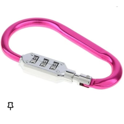 Picture of Buckle Clip Keychain with 3 Digits Combination Lock Big multicolor (Multicolor)
