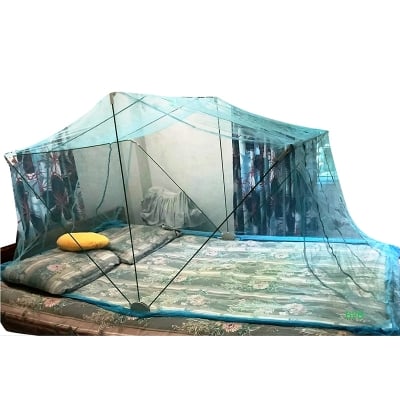 Picture of Portable Polyester Mosquito Net with Stand for Single Bed, High-Quality Portable Bed Net, 3.5'x7 - Easy to Set Up and Carry Lazy Adult Mosquito Net (Blue 3,5 / 7 FIT)