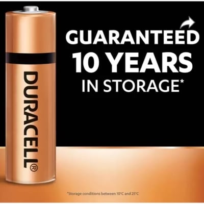 Picture of Duracell AA Alkaline Batteries, 10-Year Shelf Life, 2-Pack for RC Toys & Remote Control Devices (Black)