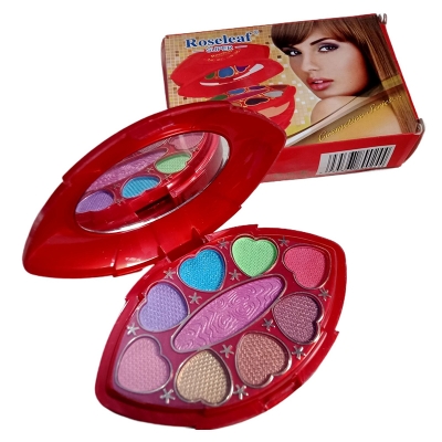 Picture of Makeup Full Kit,Heart Shape Makeup Case Set | Makeup Gift Set with Mirror Eyeshadow Kit for Women Full Kit Holiday Makeup Gift Set for Women Girls (Red)