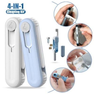 Picture of 4 in 1 Computer Mobile Phone Cleaner Brush Electronics Clean Kit Portable Cleaning Tools for Monitor Earbuds Phone Laptop Earphone (Blue)