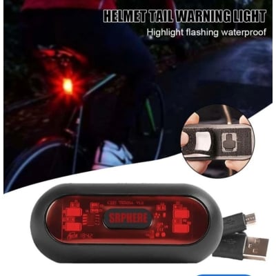 Picture of USB Charge Bike Night Safety Signal Warning Light Tail Lamp Waterproof Riding Accessories (Red)