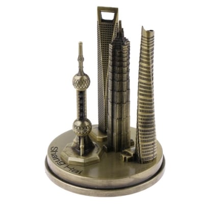 Picture of Shanghai Skylines Architecture Building Replica Collectible Souvenir 4.3'' (Brown)
