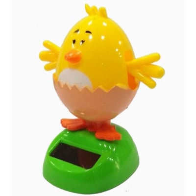 Picture of Solar Powered Dancing Chick Duck Toy, Novelty Desk Car dashboard idol Toy Dancing Chick Duck, It waves Hand Up & Down with saved Solar Energy (Multicolor)