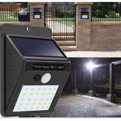 Picture of Solar wall light solar garage light solar Rechargeable sensor lamp (Black)