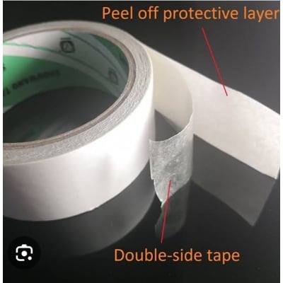 Picture of Poster adhesive tape 10yard Double-sided Super Strong Thin Adhesive Tape Sticker পোস্টার লাগানোর টেপ আঠা (CLEAR)