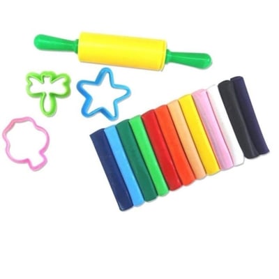 Picture of Kids modeling clay with tools perfect play dough for kids creativity (Multicolor)