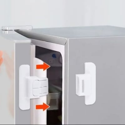Picture of Refrigerator Lock Safety Fridge Freezer Door Lock Multi-function Safety Locks Children Security Protector 1 Pcs. (White 1 Pcs)