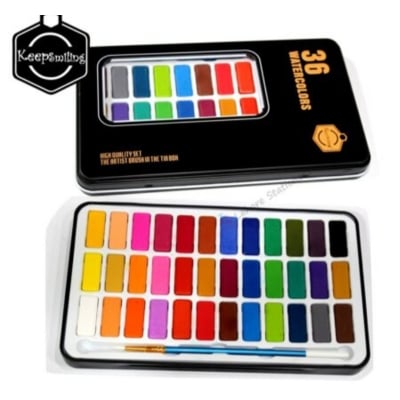 Picture of Keep Smiling Watercolors Cake Paint 36 Color Box For Professional Artists (Multicolor)