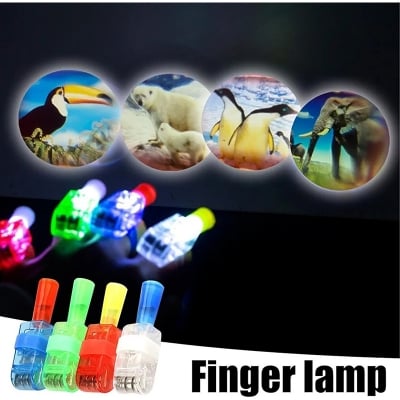 Picture of LED Party Finger Lights 2 pcs | LED Finger Flashlight Ring Toys - Small Mini Light Up Finger Light Toys for Concert Shows, Party Favors, Raves (Multicolor)