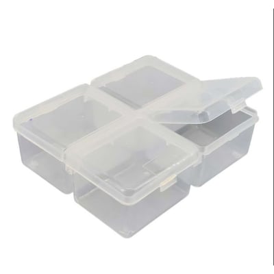 Picture of Transparent Plastic Jewelry Organizer Box Multi Compartments for Women's Fashion Jewellery Storage  for Jewellery, Hair Pins, Medicines, Box with Partitions/Sections, (4 Part Clear box)