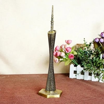 Picture of Canton Tower Statue Showpiece for Home Decor and Occasion Gifting (Gold)