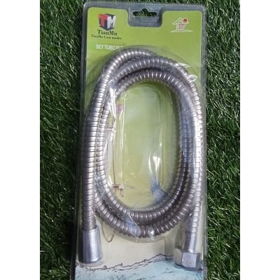 Picture of Shower Hose Soft Flexible Bathroom Water Pipe Stainless Steel  Anti-Explosion Long Water Hose (Silver)