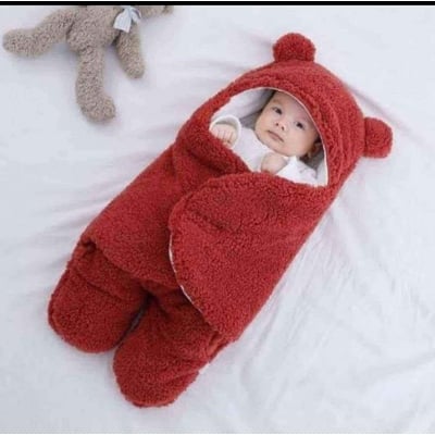 Picture of Baby Swaddle Blanket, Baby Hooded Swaddle, Receiving Blanket Unisex Fleece Sleeping Bag, Plush Swaddle Blankets Soft Lined Swaddle for Kids Aged 0-3 or 3-6 Months (l (Multicolor)
