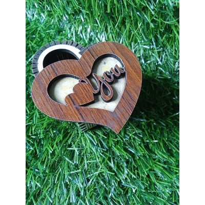 Picture of Heart Shape Box Jewelry for Proposal Wedding Valentine's Day Anniversary Christmas (Brown)
