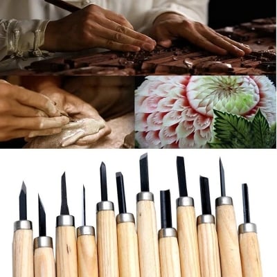 Picture of Wood Carving Tool Set of 6pcs for Professionals, Carpenters and Hobbyists (Brown)