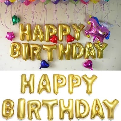 Picture of Happy Birthday" Foil Balloon " birthday balloon (Gold)