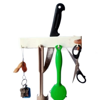 Picture of catter Holder, Wall-Mounted plastic adhesive kitchen holder (Off White)