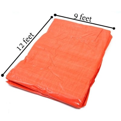 Picture of Tarpaulin Sheet Waterproof Tirpal (7x9) (9x12) (15x18) Heavy Duty Multipurpose Plastic Cover All Weather Protection Tharpai for Truck , Garden , Car , Bike , Home Roof, Rain (লাল 9x12 inchi)