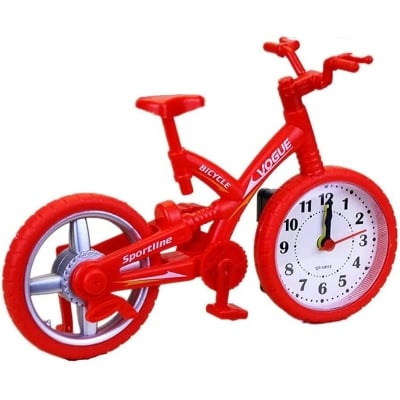 Picture of Bicycle Alarm Clock Bedside Clock Alarm Clock Time Display Decoration Gift for Students Boys (Multicolor)