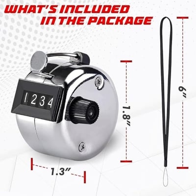 Picture of Metal Tasbih Tally Counter Manual Mechanical Clicker Tasbeeh with Finger Ring - Lifestyle Mall (Silver)