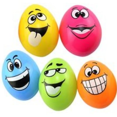 Picture of 5 Easter Eggs With Funny Faces | Perfect For A Super Egg Hunt | 5 Pieces per Pack | (Multicolor)