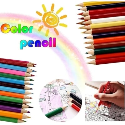 Picture of Wooden Children 24 Color Pencil Drawing Color 24 pcs china (Multicolor)