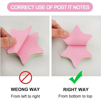 Picture of 1pcs 100 Sheets Sticky Notes 3X 3 in Multicolor Star,love,flower Shaped Colorful Sticky Memo,Funny Cute Self-Stick Removable Easy to Post for Office School,Business Home and Personal Use（100 Sheets/Pad ） (Multicolor)
