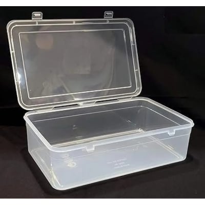 Picture of Clear Large Plastic Storage Box 26x18x10 cm, Sturdy, Multipurpose Organizer for Home & Office (White)