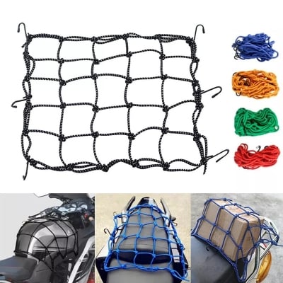 Picture of Heavy Duty Metal 6 Hook Cargo Net for Motorcycle Bike Helmet Luggage Storage Net 