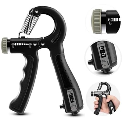 Picture of Adjustable Counting Grip Hand and Finger Trainer with Ergonomic Handle Fitness Strength Muscle Training Devic

multicolor (Grey)