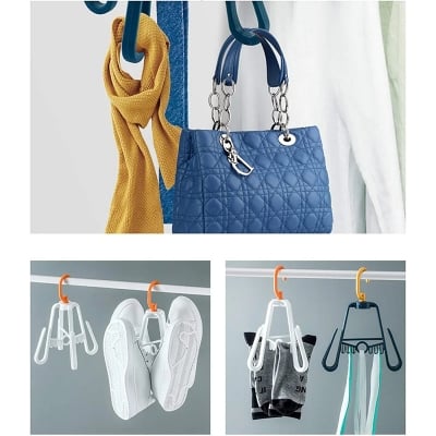 Picture of Tie Rack 1 Pack Hanging Scarf Organizer Closet Purse Rack Scarf Rack 360 Degree Rotating Scarf Tie Rack for Belts,Ties,Bag,Shoes,Scarves and Other Accessories Multifunctiona Hanger (Multicolor)