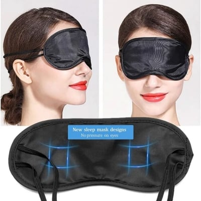 Picture of 1 Pcs Eye Mask Black Shade Blindfold Eye Patch Night Economic Sleep washable reusable (Black)