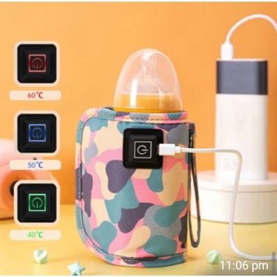 Picture of Bottle Warmer USB Portable Heater Baby Heater Infant Milk Bottle Cover Bottle Warming Bag Portable Coffee Warmer Bottles for Baby Bottle Heater Heating lid Cloth Cup Travel 