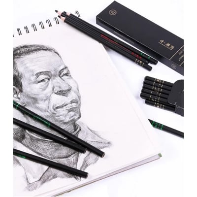 Picture of Kasimir Soft Black Charter Pencil - Available in 2pcs - Smooth Writing Experience Easy to Use and (Black)