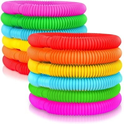 Picture of 2 PCS Pop  LED Tube Toy Creative Bendable Fidget Tube Toy Tube Sensory Toy Pipe Toy ( Multi Colour ) (Multicolor)