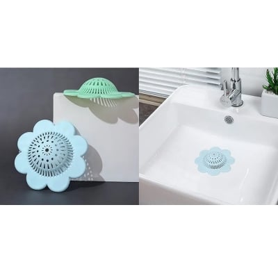 Picture of Drain Hair Catcher Silicone Hair Stopper Bathtub Strainer Covers Shower Drain Protectors with Suction Cups for Bathroom Kitchen 1 Pack (Multicolor)