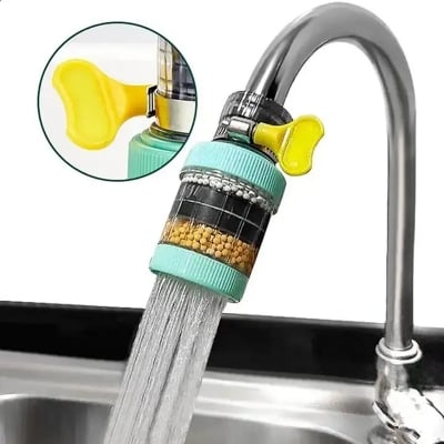 Picture of 5 Layers Universal Kitchen Faucet Purifier Tap Filter Water Saving Bubbler Activated Carbon Filtration Shower Head Nozzle Filter 1 pcs (Multicolor)
