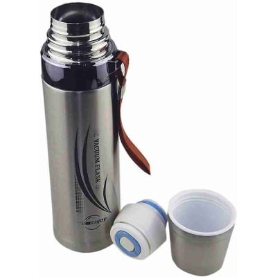 Picture of Bottle Portable Vacuum Flask for Office Tea Milk Coffee Mug Stainless Steel Thermos Bottle (800 ml) (Silver)