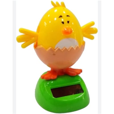 Picture of Car Animal Doll Decoration Zcargel Eggshell Chicken Doll Ornaments Cute And Creative Chick Ornaments Solar Powered Car Ornaments Cartoon Kids Toys (Yellow)