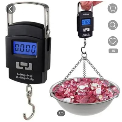 Picture of Portable Digital Travel Suitcase Scales, Electronic Luggage Hanging Scale, Fishing Scale with Backlit LCD Screen and Measuring Tape Ruler,Outdoor,Home Use 110 lb/ 50 KG Capacity (Black)
