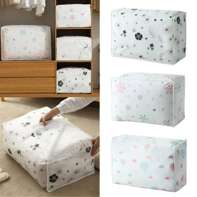 Picture of Storage Bag Foldable Organizer Clothes Sweater Quilt Blanket Zipper Box Pouches 1pcs (Multicolor)