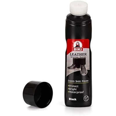 Picture of BIKI Liquid Shoe Polish Leather, Synthetic Leather, Patent Leather Shoe Liquid Polish Black (Black,Int: One size)