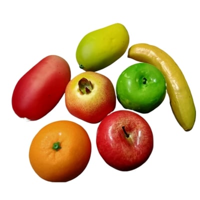 Picture of 5 pcs Artificial Fruit Apple Banana Orange Lemon mango Lifelike Photography Prop Home Decor (Multicolor)