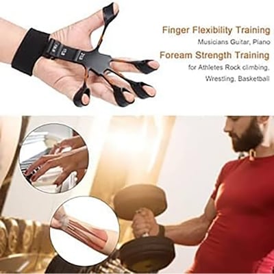 Picture of  Finger Exerciser NEW Finger Strengthener,Grip Strength Trainer,6 Resistant Level Finger Exerciser,Finger Flexion Extension Training for Strength Training (Black)