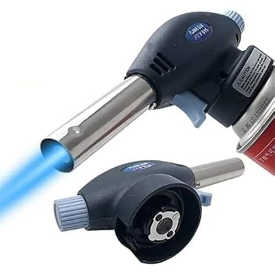 Picture of Flamethrower Butane Burner Auto Ignition Camping Weldin Blow Torch for Creme Brulee, Kitchen, Cooking, BBQ (Black)