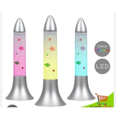 Picture of Aqua Bubble Lamp Artificial Aquarium with Fish Rocket Shaped Muticolor Lamp Rocket shape Robotic fishes Aquarium.magical colours rocket aquarium (Multicolor,1 kg)
