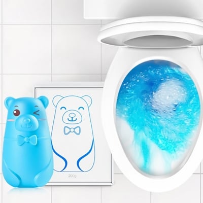Picture of Blue Bubble Toilet Cleaner Magic Automatic Flush Toilet Cleaner Helper Blue Bubble Cleaning Deodorizes For Bathroom (Blue)