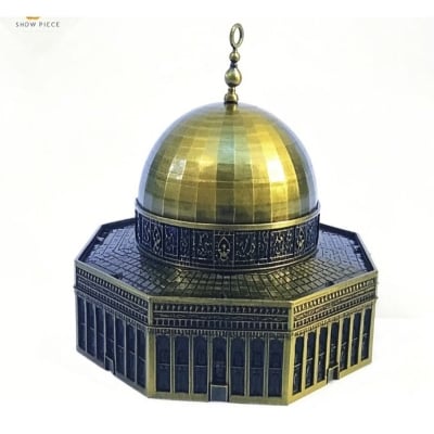 Picture of Ornaments Jerusalem Model Travel Decor Alloy Desktop Landmark Building Figurine Al Aqsa Mosque Metal Showpiece – A Timeless Symbol of Faith, Heritage, and Artistry (Gold)